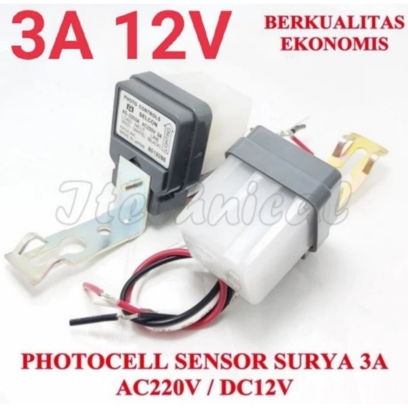 Sensor Cahaya / Photocell / Photo Sensor 3A 12V model SELCON