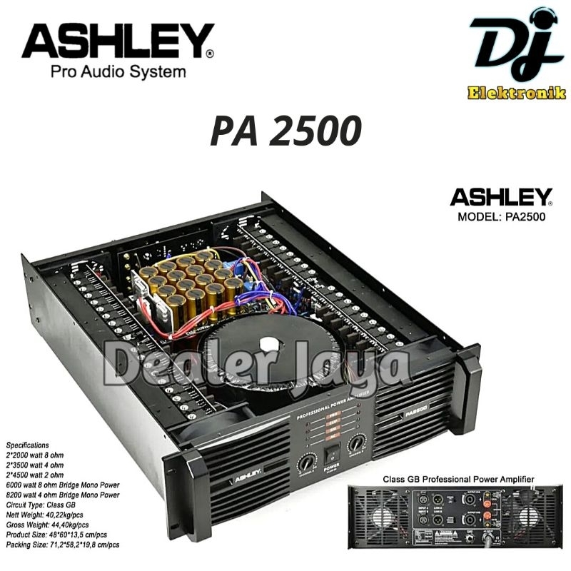 Power Amplifier Ashley PA 2500 / PA2500 - 2 channel