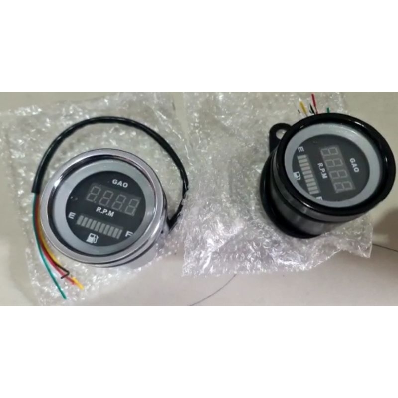 speedometer bulat chrom variasi rpm kombinasi amper bensin bensin led