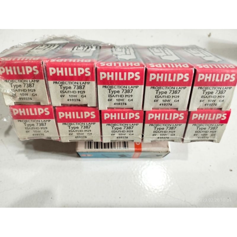 Lampu halogen kacang/tusuk 6V 10watt 7387 philips