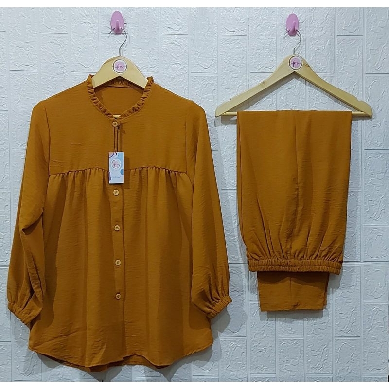 ONE SET RAYON CRINKLE AIRFLOW SETELAN // SETELAN RAYON CRINKLE AIRFLOW// DRESS RAYON // SETELAN RAYON  //BUSUI FRIENDLY//PIYAMA//PREMIUM//HOMEY//BUSUI-Kubus