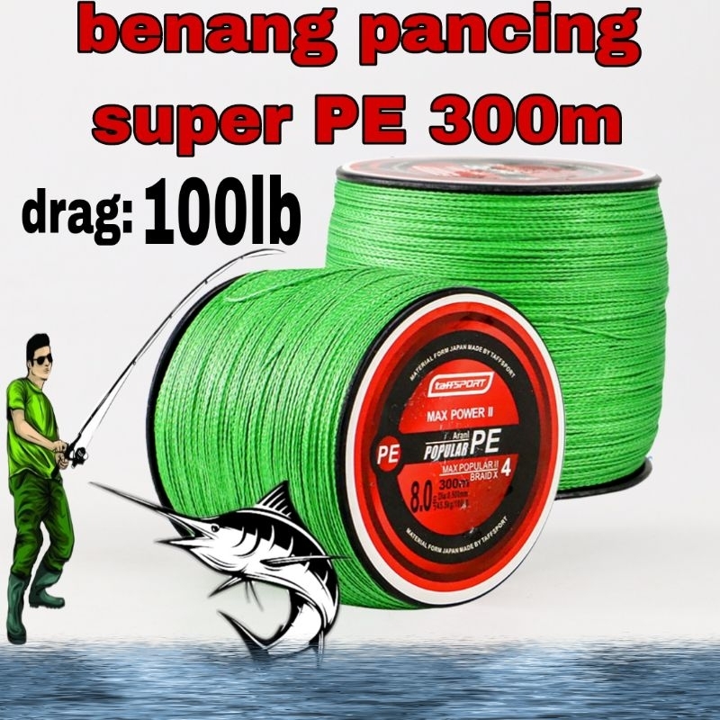 senar PE braided 300meter kuat murah