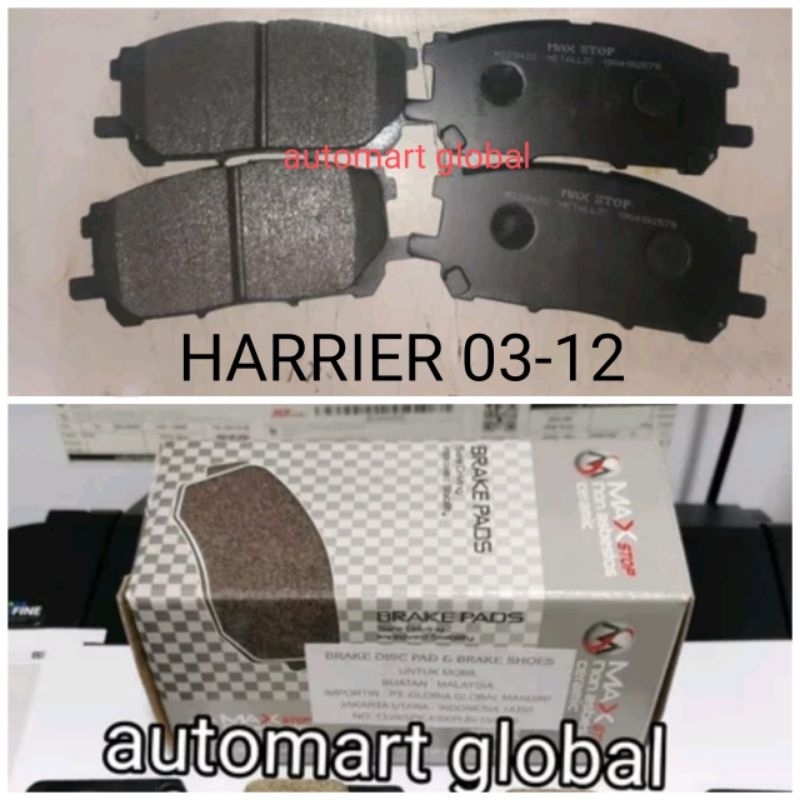 Brake pad kampas rem depan Toyota Harrier 03-12 MAXSTOP