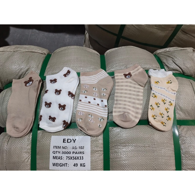 kaos kaki pendek wanita / pria KAOS KAKI MOTIF BEAR AG 102