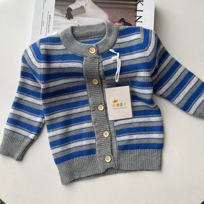 cardigan knit anak stripe | cardigan knit sweater rajut anak peremuan dan laki-laki