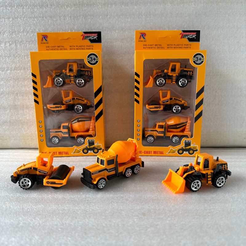 DIE CAST METAL CONTRUCTION ISI 3pcs / BULDOZER / TRUCK PASIR / EXCAVATOR MINI