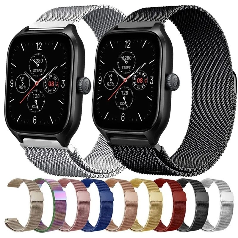 Strap Milanese 20mm 22mm Magnetic Stainless Steel Strap Pasir Amazfit Huawei Samsung Watch