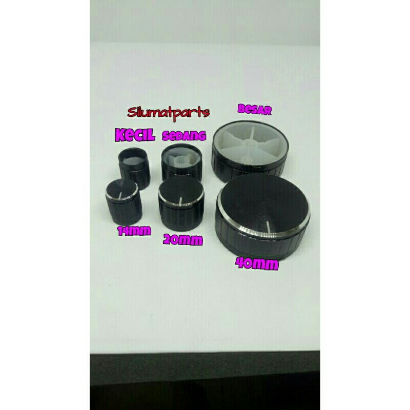 Knop Potensio Aluminium Hitam 14mm 20mm 40mm / Knop Potensio Alloy Kecil Sedang Besar / Knop potensi