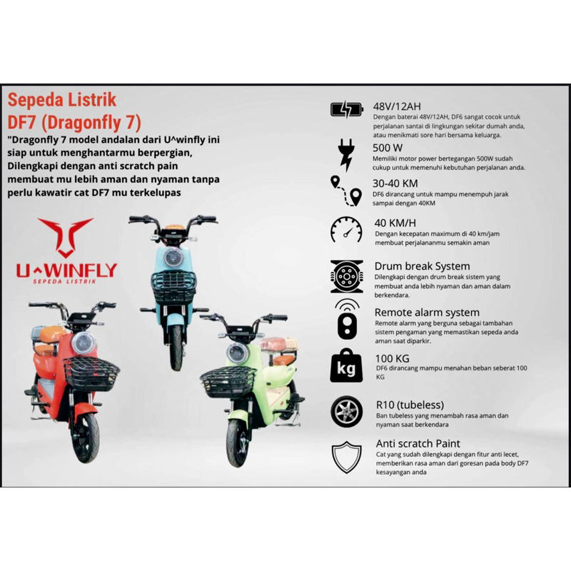 Sepeda Listrik Uwinfly New DF7