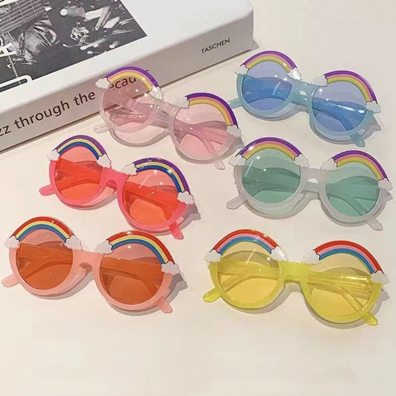Kacamata Anak Rainbow Bulat Kacamata Pelangi Lucu Trendy Kacamata Hitam Anak