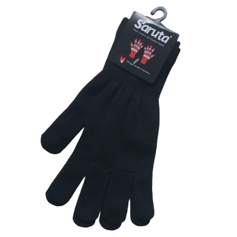 1pasang.sarung tangan hitam polos.PE.DEWASA.UNISEX.