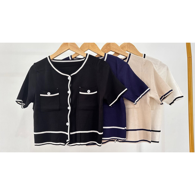 Knit Blouse Baju wanita Rajut Import Blouse Rajut Import