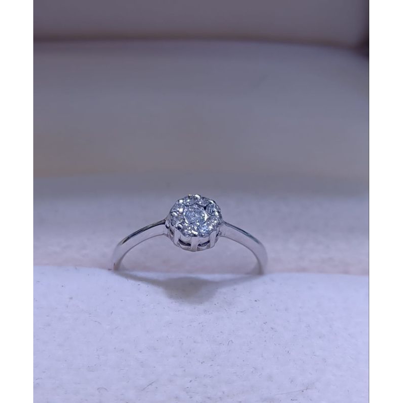 Cincin berlian Eropa asli berat 2.6gr/0.25 crtSZ 17.5