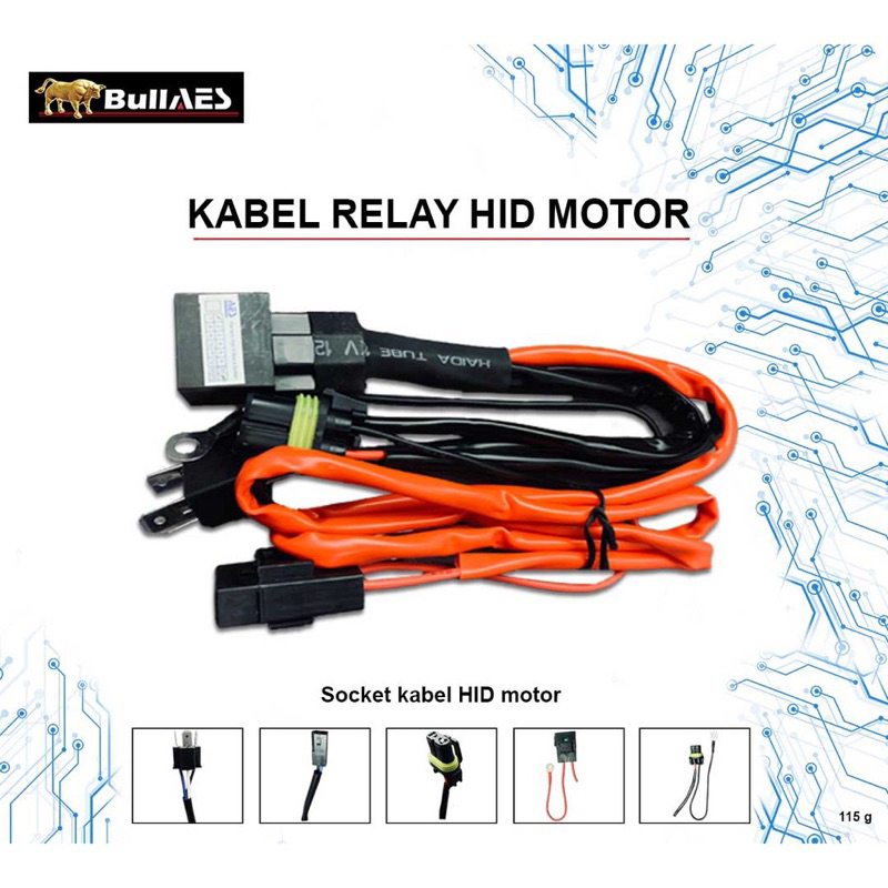 Kabel Relay Set HID/Biled Mobil dan Motor Merk AES