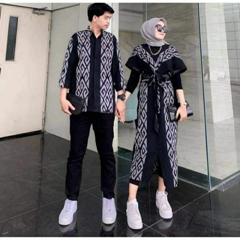 READY STOCK Couple Tenun - Baju Tenun Couple - Dress Kondangan - Couple Tenun - Batik Batik