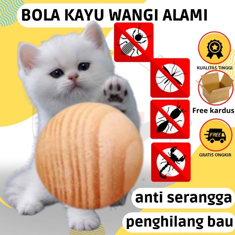 Bola kayu penghilang bau kandang kucing hamster anjing ayam anti serangga zeorfarm