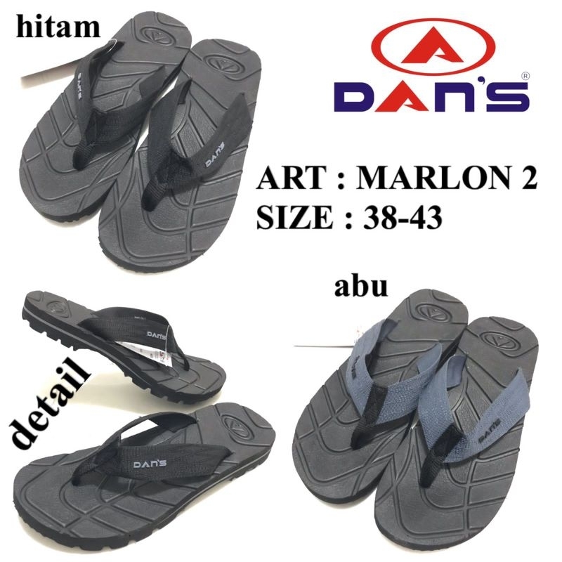 SANDAL JAPIT LAKI LAKI DANS MARLON SIZE 38-43. WARNA ABU DAN HITAM.