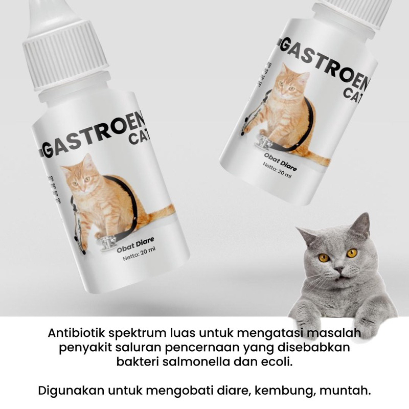 obat mencret diare kembung muntah kucing gastroen cat