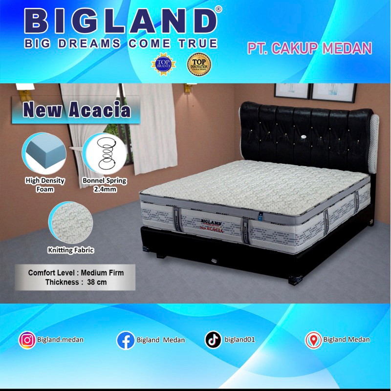 Springbed Bigland Acacia Premium 180x200cm Akasia