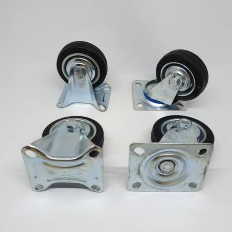 RODA TROLI ETALASE GEROBAK 3 INCH 1 SET