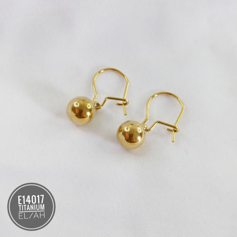 Anting Titanium bola gold E14017