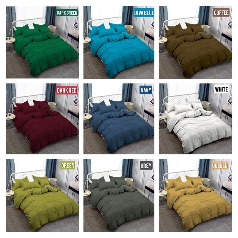 Bedcover Set Polos Queen 160x200 Vallery Quincy Tinggi 30 cm / Bad Cover 160×200 Vallery Quincy Polo