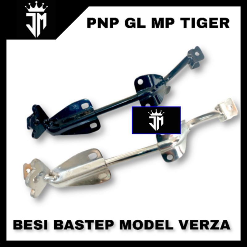 BESI BASTEP BASTEB CROME DAN KATINGAN HITAM DEPAN MP GL TIGER MODEL VERZA