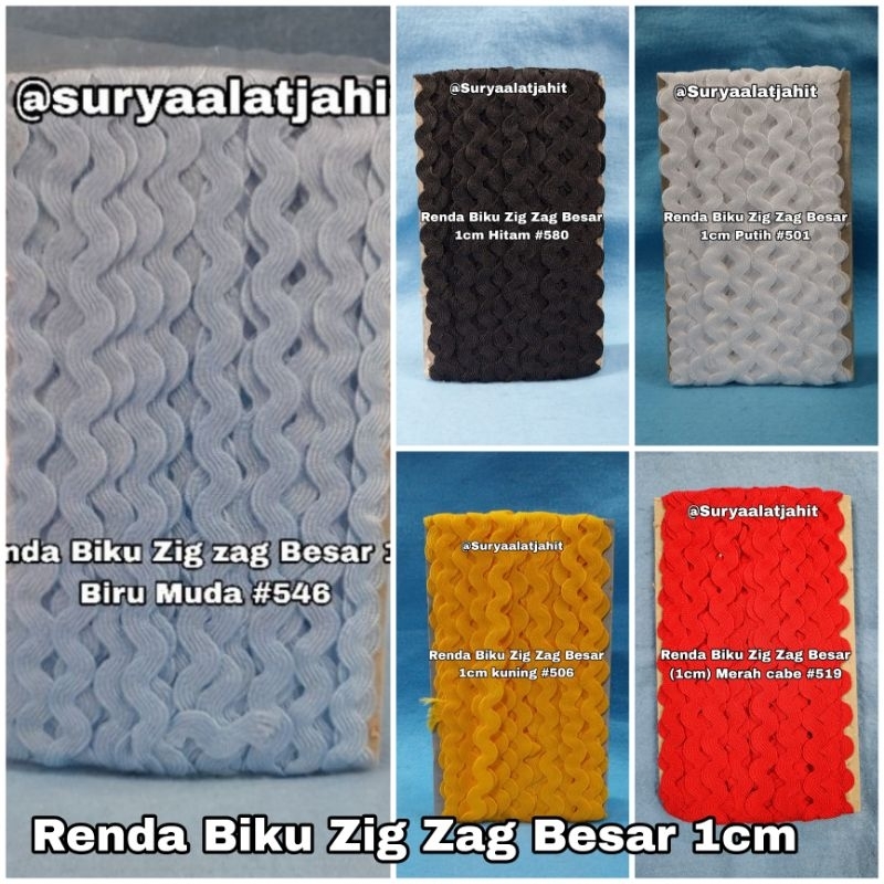 Renda Biku Zig Zag uk.1cm Besar +/-20Y =rp.26.000/1pcs