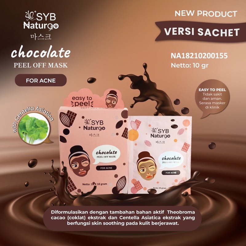 SYB Naturgo Peel Off Mask 10g - SYB NATURGO - Acne Chocolate Strawberry Gold Goat Milk Charcoal Diamond