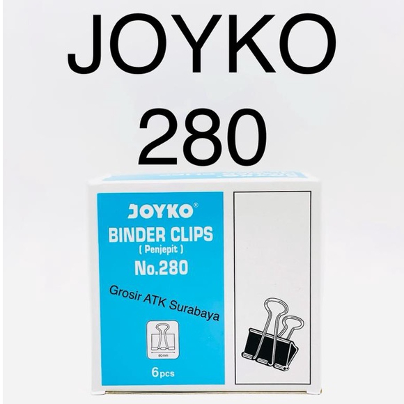 

( DAPAT 1 PAK ) BINDER CLIP JOYKO 280 / Klip Kertas / Penjepit Kertas Joyko 280