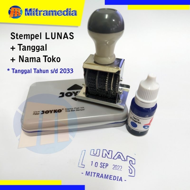 

Stempel LUNAS + Tanggal + Nama Toko Sendiri (Waterprof)