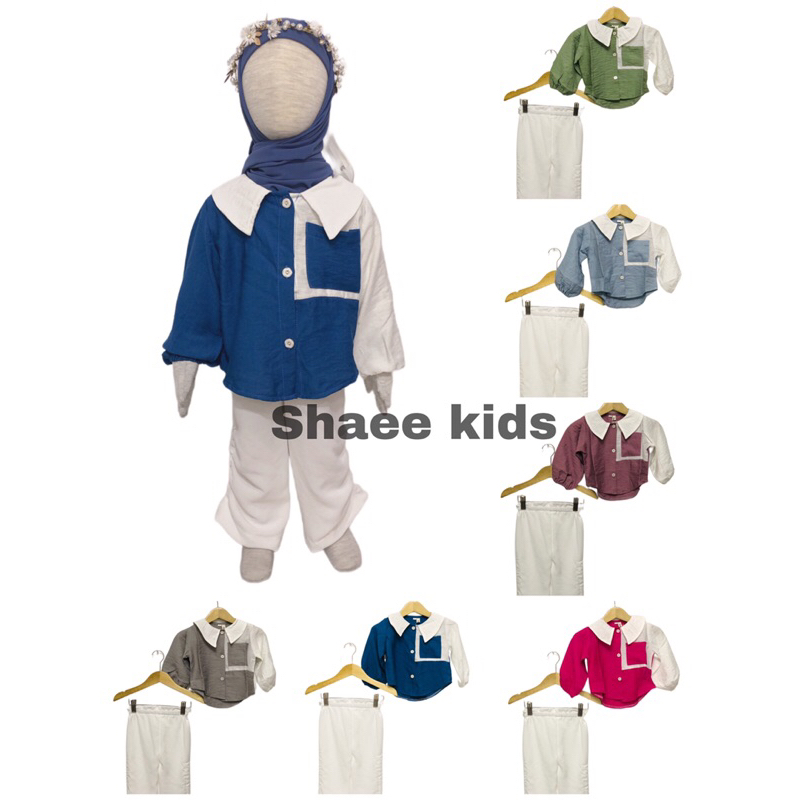 Oneset Kemeja Mix anak perempuan 1-8tahun -Shaee Kids