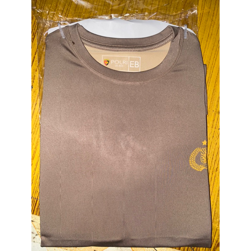 kaos coklat polisi /kaos polri jatah/ kaos dalaman PDL POLRI jatah terbaru