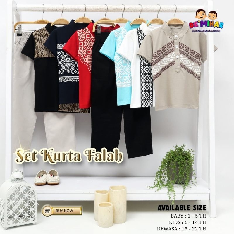 Ready ‼️Set Kurta Falah Premium Couple Kids Junior Teen dan Adult Set Kurta Bahan Nyaman bisa COD