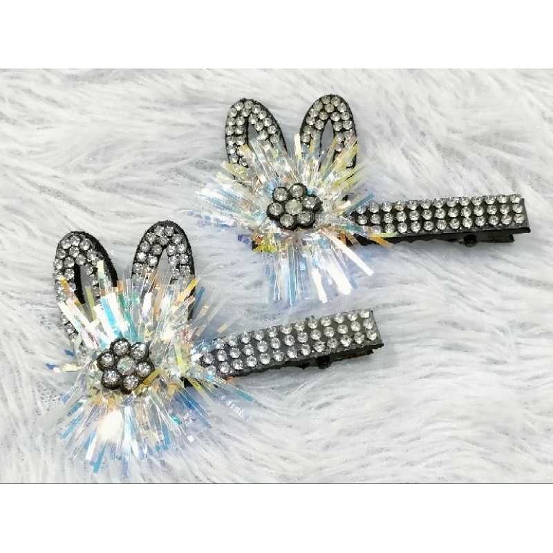 jepit motif rabbit mutiara cantik