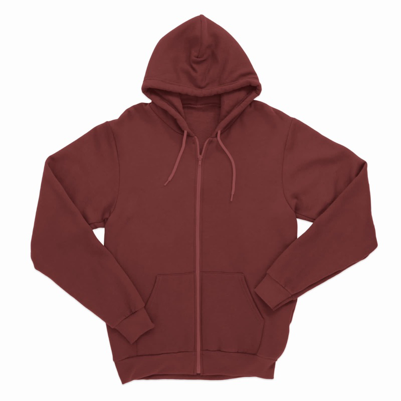 Hoodie Zipper Polos Jumbo Oversize 2XL 3XL 4XL 5XL Pria Wanita Abu Muda