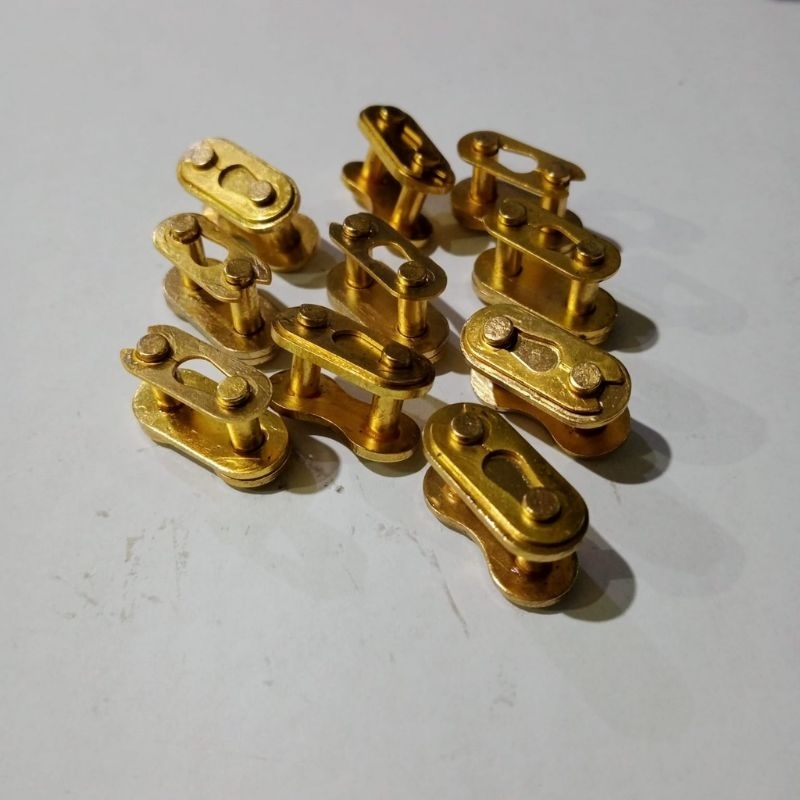 sambungan rantai 415 428 520 universal motor gold kuningan