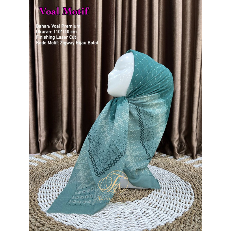 kerudung segi empat/ deenay kw/ kerudung motif segi empat