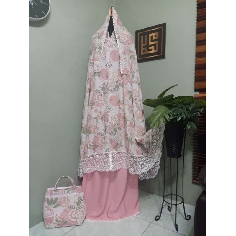 Mukena Elisha Rayon Renda Bordir