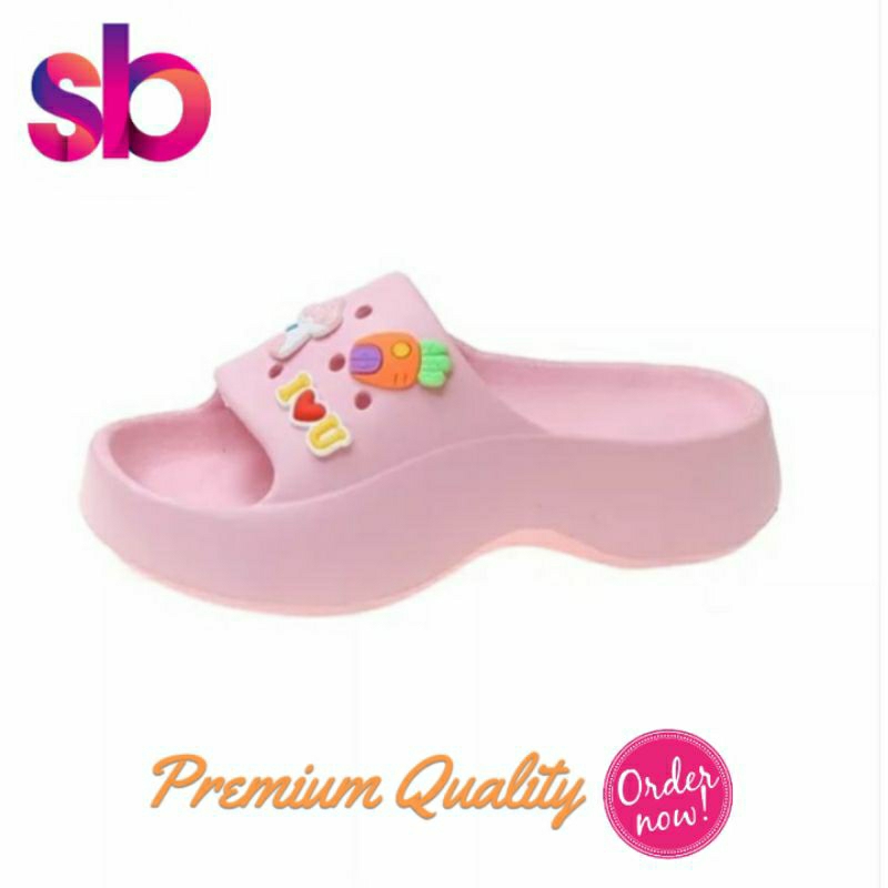 Croocs Fuji [ Baby Pink] Sendal Sandal Sandals Import Impor Korea COD Cwe Cewek Wanita Gadis Bumi Ku