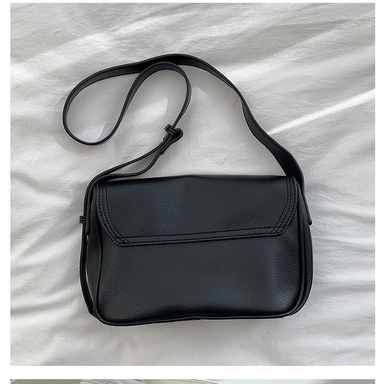 Mores Tas Selempang Wanita Yuji Medium Polos Kulit Sintetis PU Woman Slingbag Serut Canvas Import Tas remaja Aesthetic Korean style