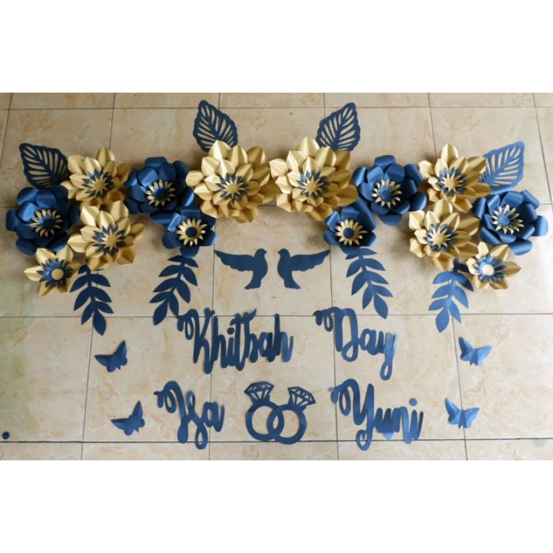 paperflower backdrop dekorasi bunga kertas ready tunangan engagement khitbah tedak siten aqiqah lama