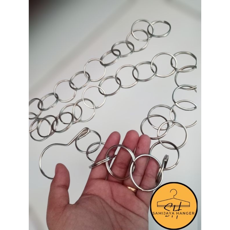 Rantai Baju, Rantai Gantungan Hanger, Rantai Besi Bulat Chrome Tebal