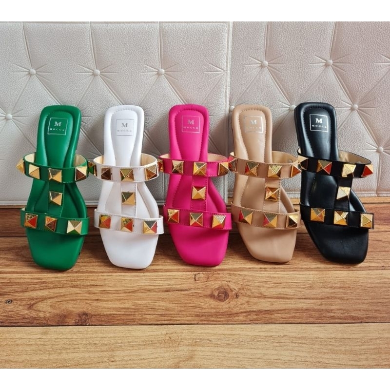 ABBUSHOES RN 12 sendal flat mugaira 1cm