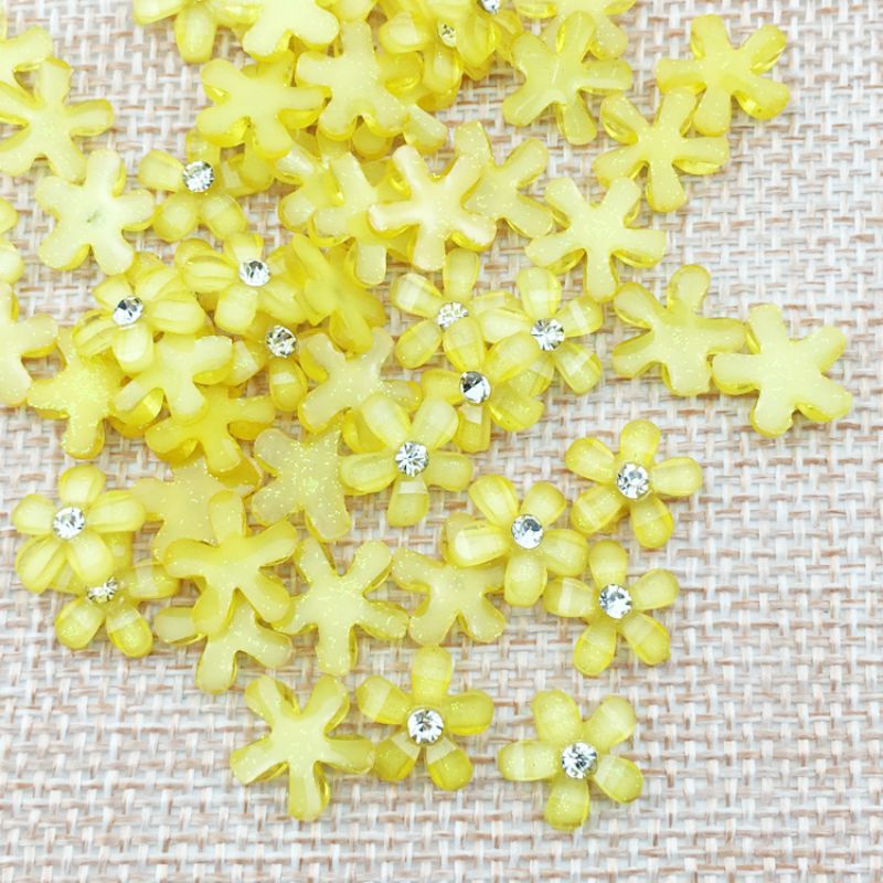 10pcs Bunga kelopak resin,, Hiasan kuku bunga akrilik ukuran 10mm, manik manik bunga