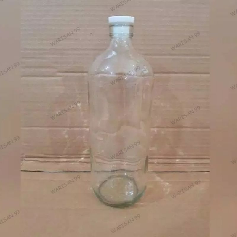 [Paket isi 5] Botol Bensin 1 Liter kaca Botol Kaca 1000 ml BOTOL KACA  1 liter BOLLES BOTOL JAMU BEL