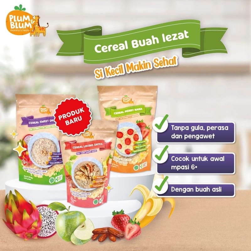 Plum &amp; Blum Cereal Buah Mpasi Bubur Bayi