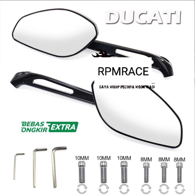 Kaca Spion Samping Sepeda Motor untuk Ducati diavel karbon Monster 2014 2017