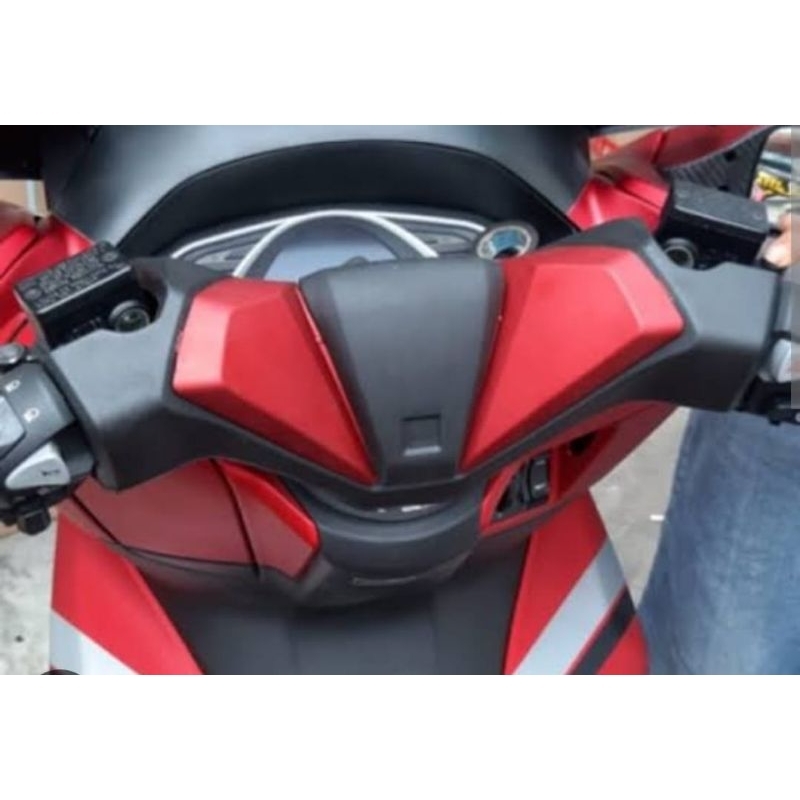 COVER TUTUP STANG PLASTIK ABS HONDA PCX 150 DAN 160 NEW PNP TINGAL PASANG _ warna Merah