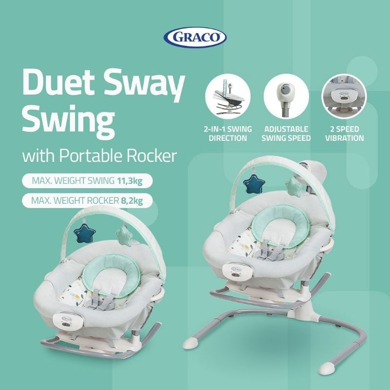 Ayunan Bayi Otomatis Graco Duet Sway Swing With Portable Rocker
